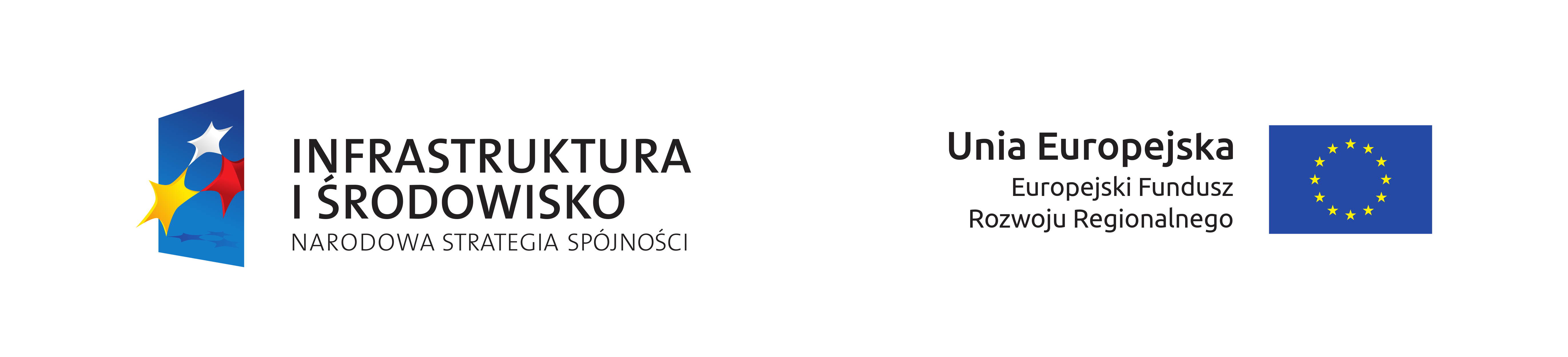 Banner informacji o dofinansowaniu wraz z logami Infrastruktura i Środowisko i Unia Europejska