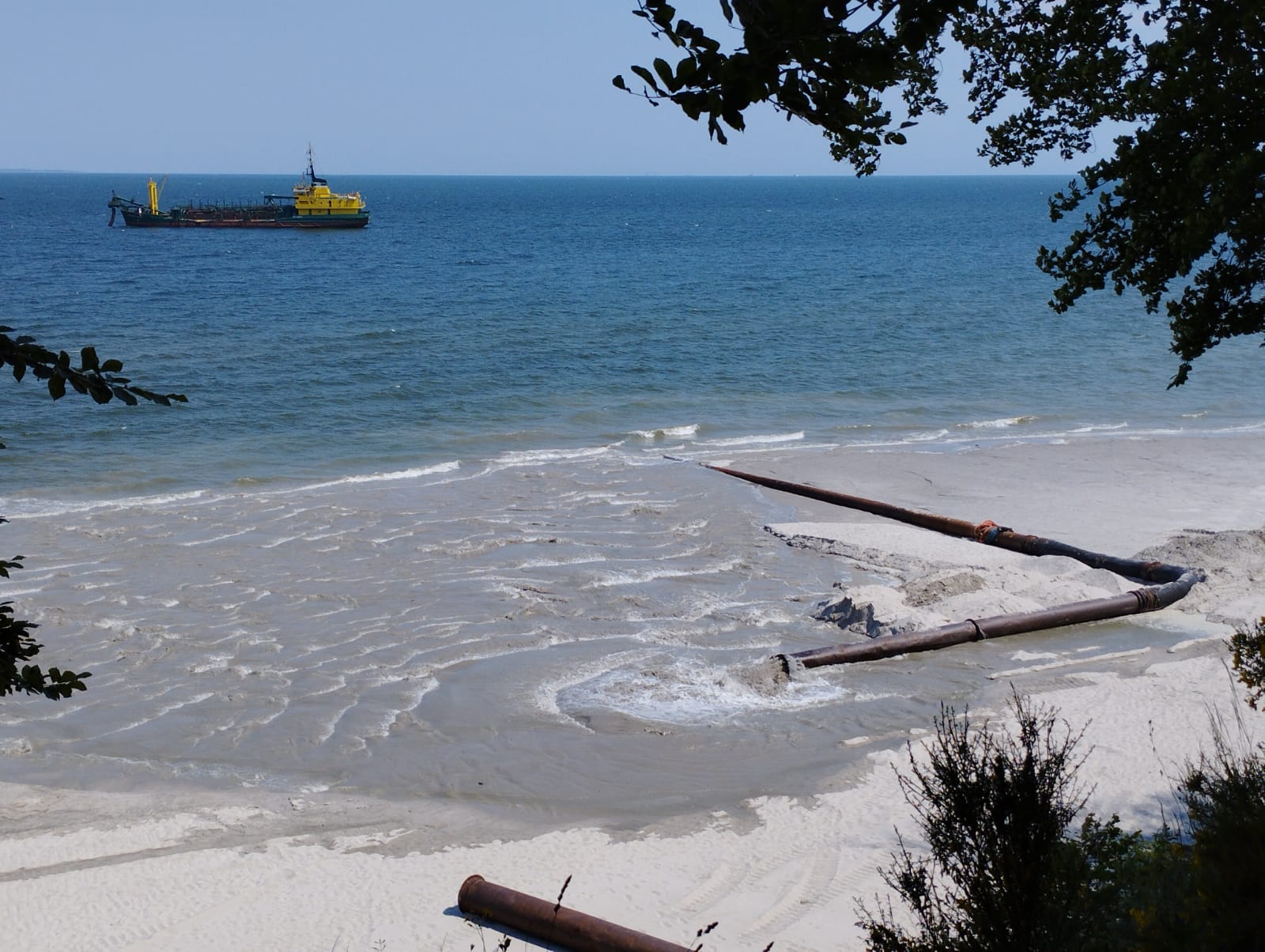 Plaża Babie Doły, prace refulacyjne