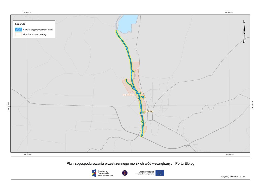 obszar objęty planem zagospodarowania przestrzennego dla wód portowych Elbląga