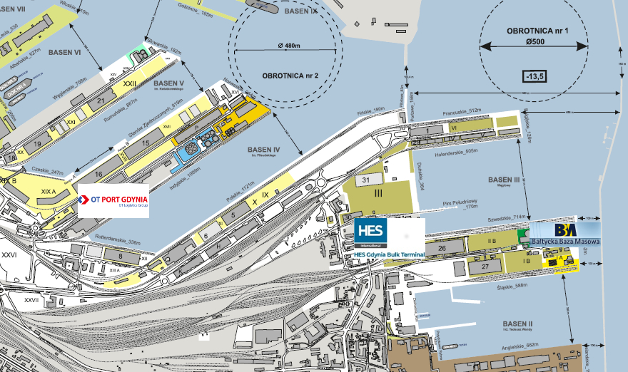 Mapa portu w Gdyni