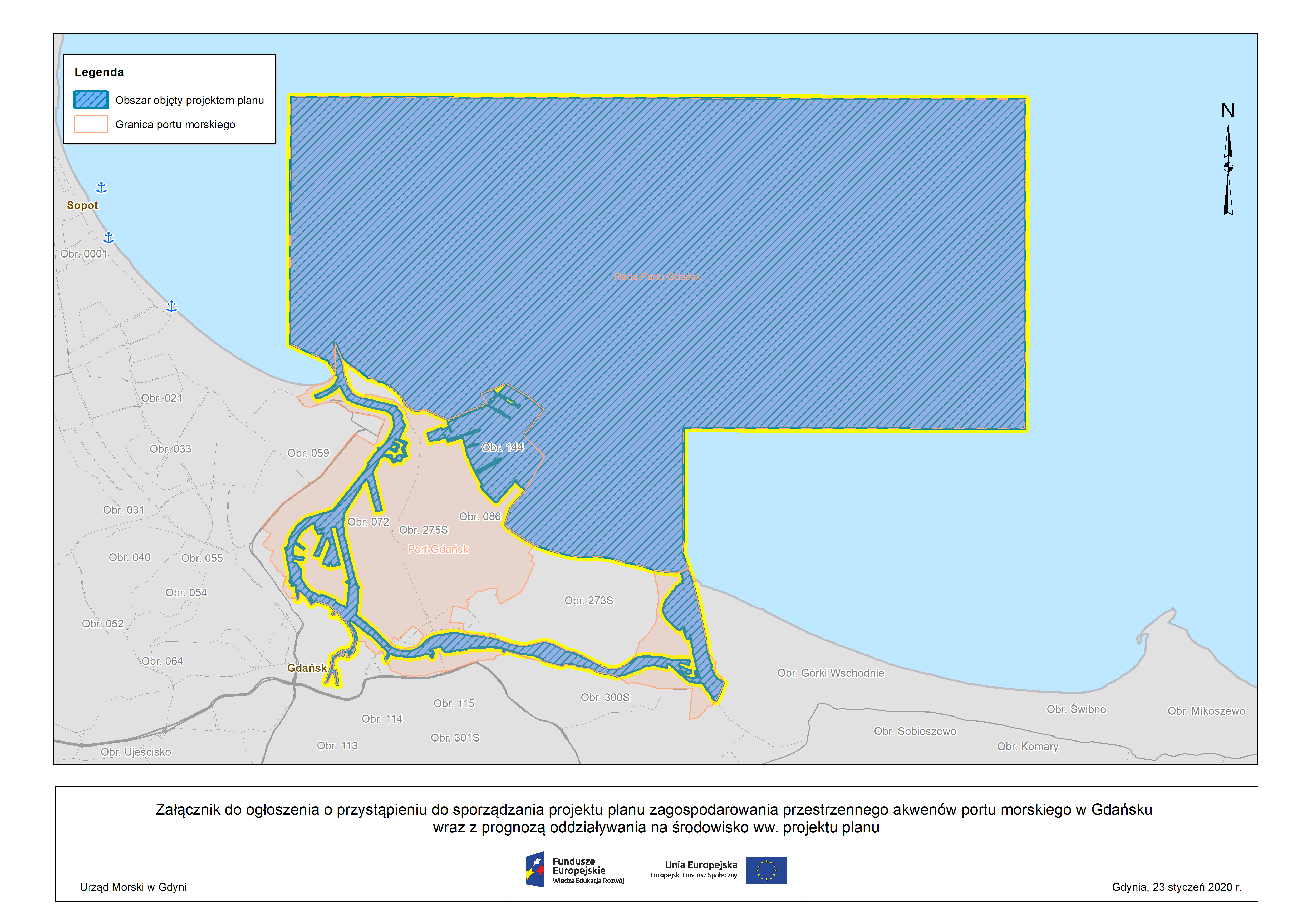 Ogłoszenie o przystąpieniu do sporządzania projektu planu zagospodarowania przestrzennego akwenów portu morskiego w Gdańsku