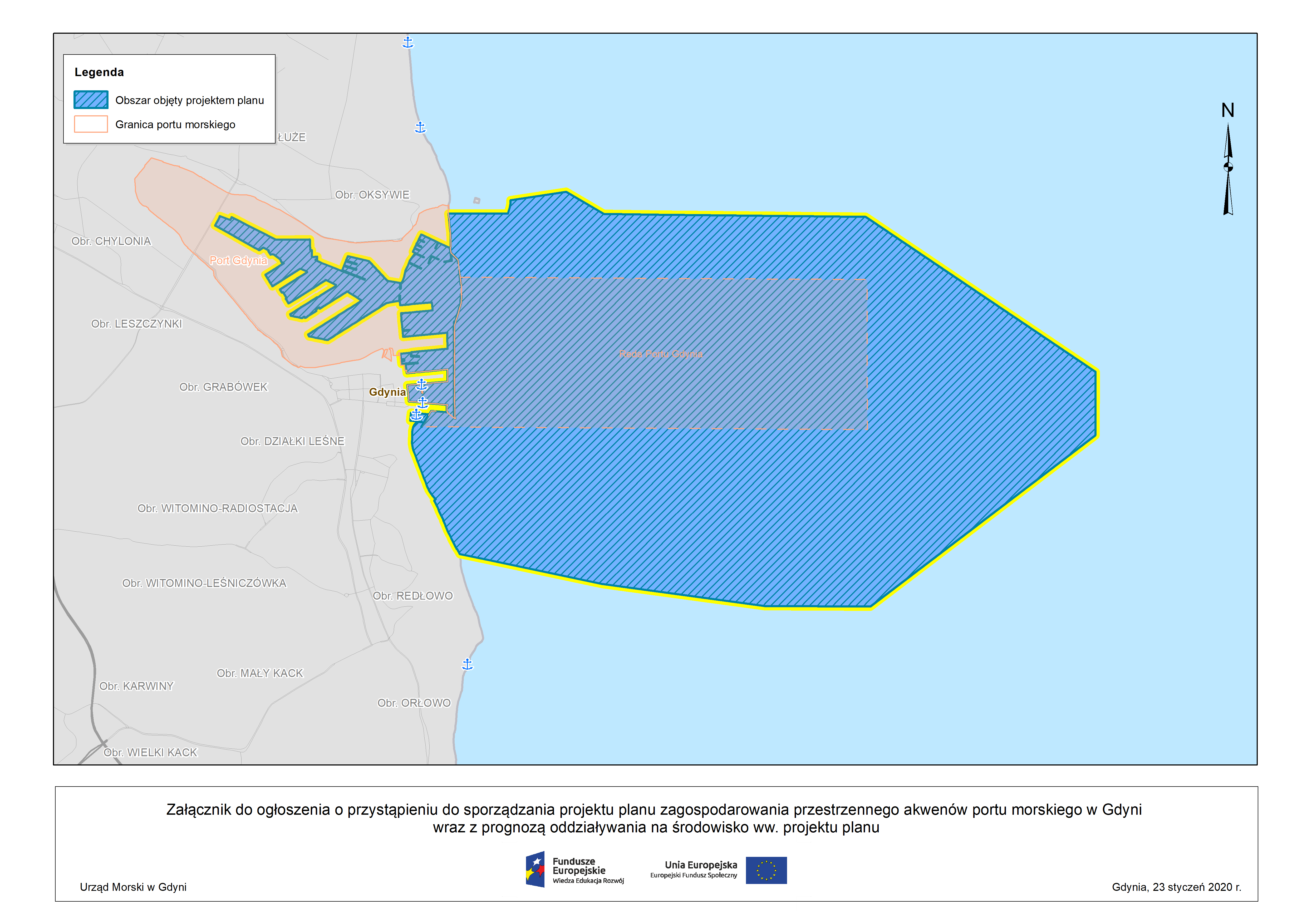 Ogłoszenie o przystąpieniu do sporządzania projektu planu zagospodarowania przestrzennego akwenów portu morskiego w Gdyni