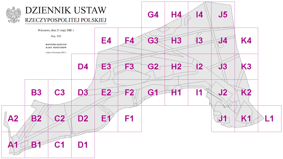 Skorowidz arkuszy rysunków planu