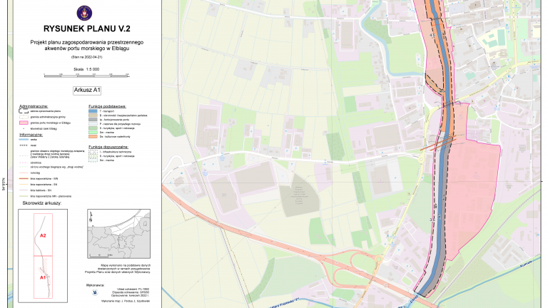 Druga wersja projektu planu zagospodarowania przestrzennego akwenów portu morskiego w Elblągu wraz z Prognozą