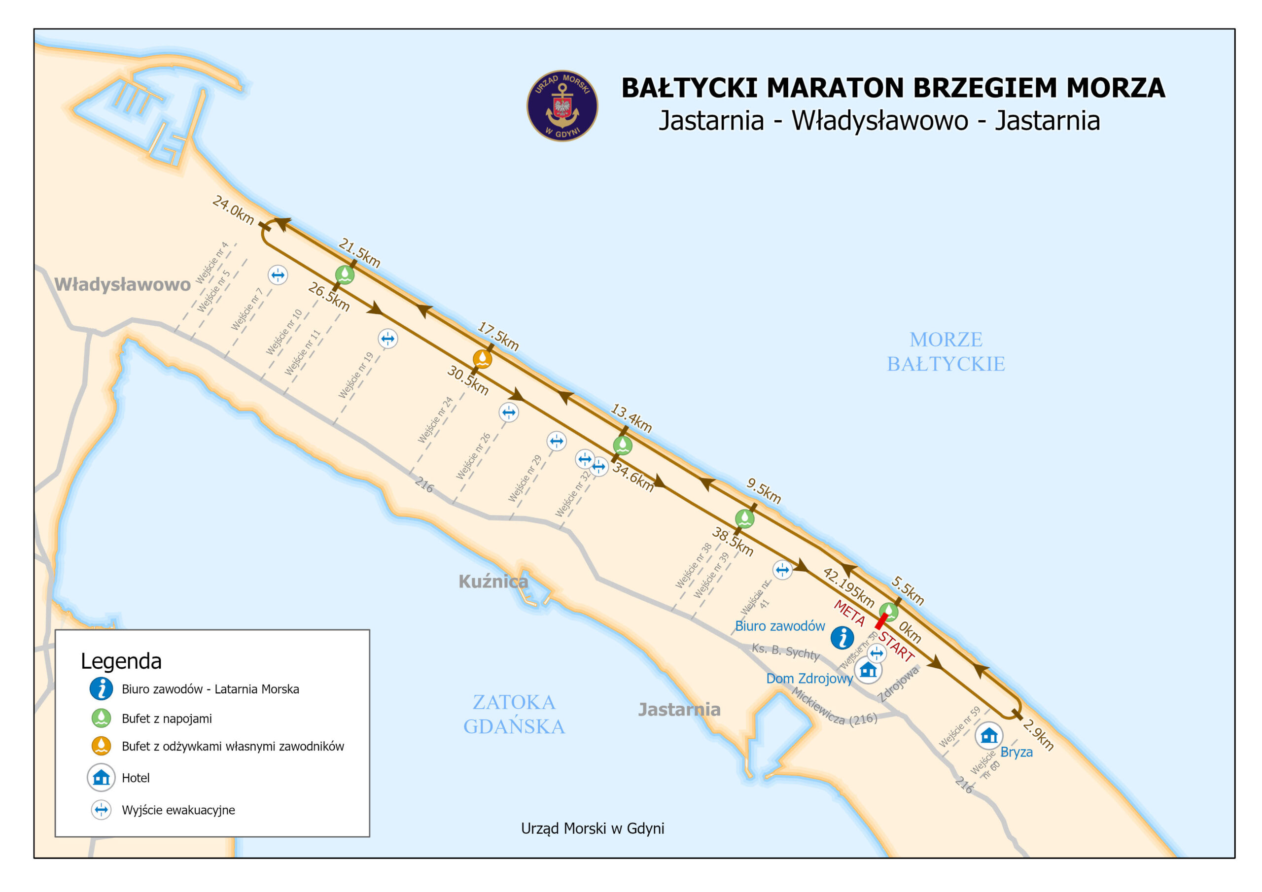 Trasa Bałtyckiego Maratonu Brzegiem Morza