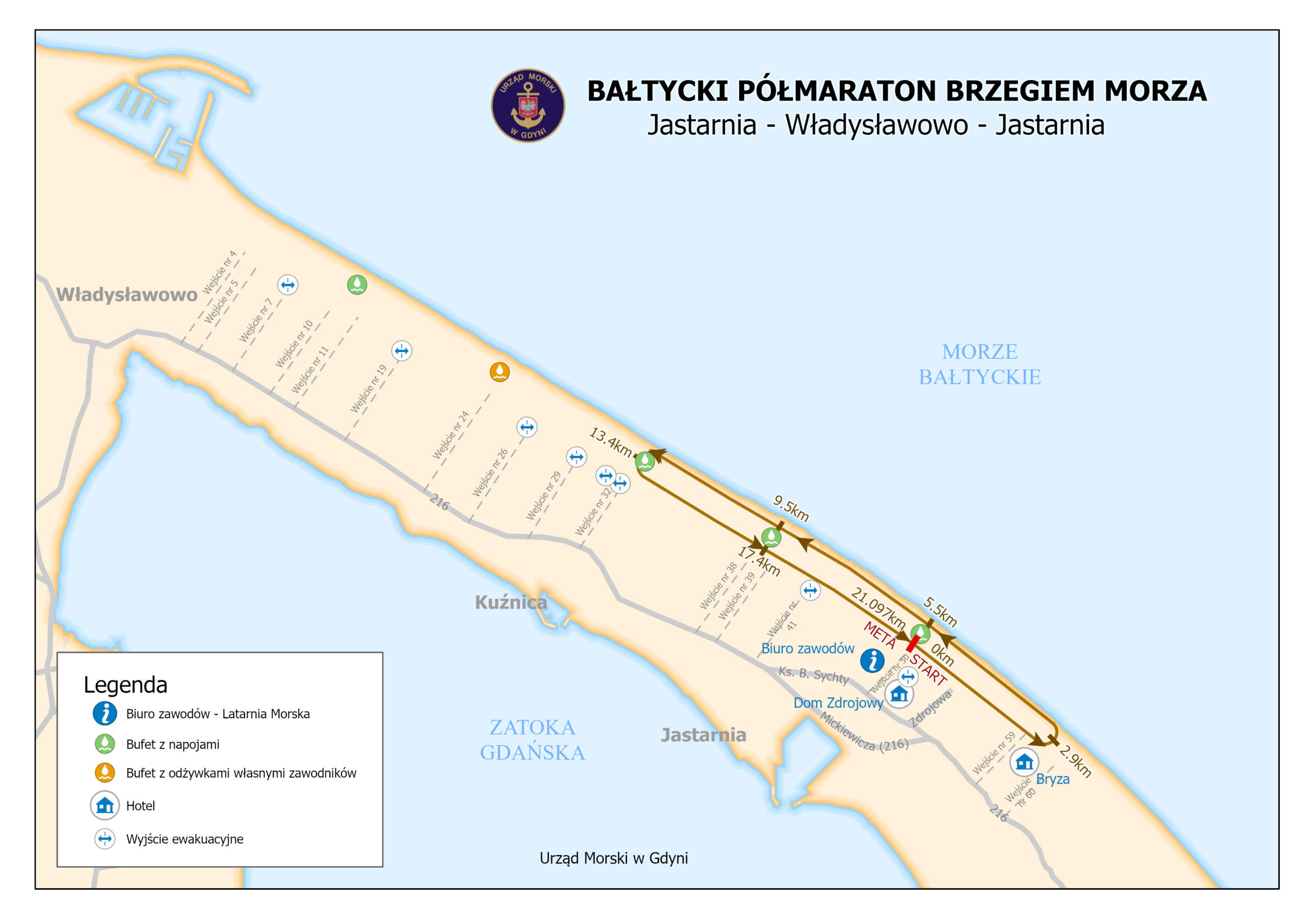 Trasa Bałtyckiego Półmaratonu Brzegiem Morza