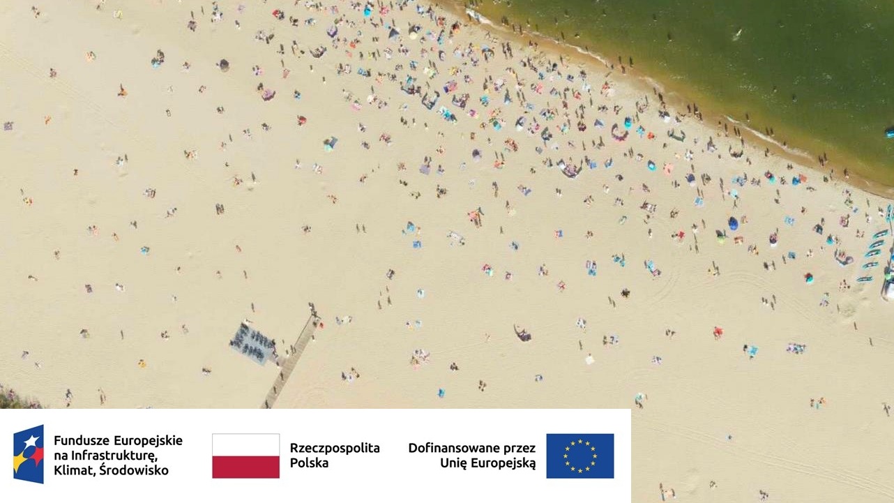 plaża na Półwyspie Helskim z lotu ptaka